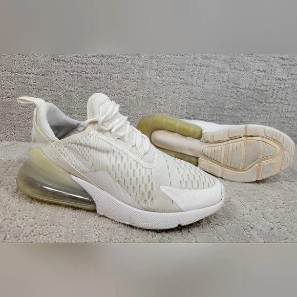 NIKE Air Max 270 GS Youth Size 5Y Women's 6.5 White Athletic Running Sneakers. - Picture 10 of 13